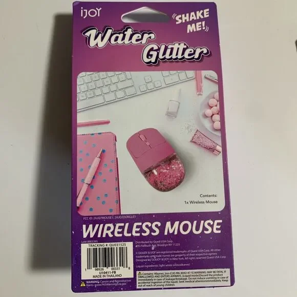 Water Glitter Sparkles Kawaii Glitter Explosion Camp Wireless Computer Mouse - Picture 5 of 5